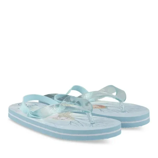 Tongs Plage BLEU Fille Motif Uni Elastique