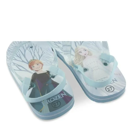 Tongs Plage BLEU Fille Motif Uni Elastique
