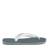 Tongs Plage BLEU Homme Motif Uni A Enfiler