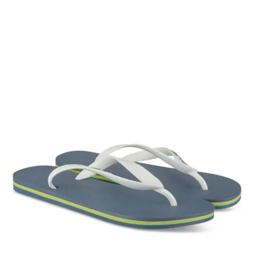 Tongs Plage BLEU Homme Motif Uni A Enfiler