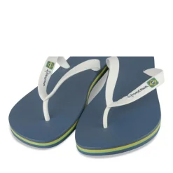 Tongs Plage BLEU Homme Motif Uni A Enfiler