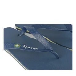 Tongs Plage BLEU Homme Motif Uni A Enfiler