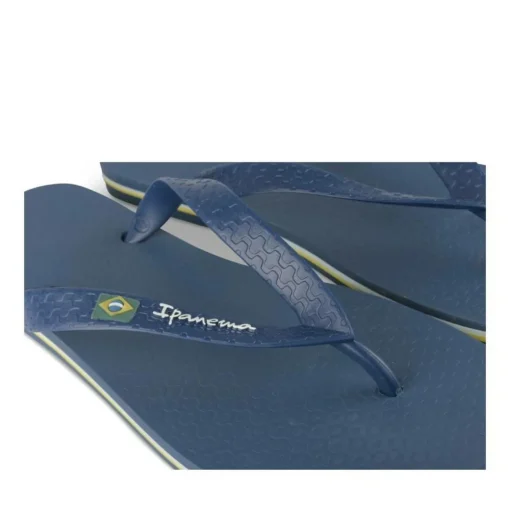Tongs Plage BLEU Homme Motif Uni A Enfiler