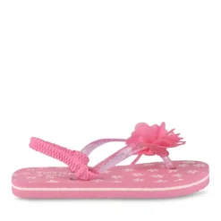 Tongs Plage FUSCHIA Fille Motif Fleuri Elastique