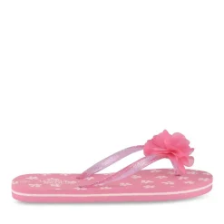 Tongs Plage FUSCHIA Fille Motif Fleuri A Enfiler