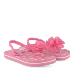Tongs Plage FUSCHIA Fille Motif Fleuri Elastique