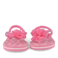 Tongs Plage FUSCHIA Fille Motif Fleuri Elastique