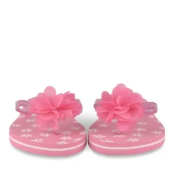 Tongs Plage FUSCHIA Fille Motif Fleuri A Enfiler