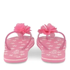 Tongs Plage FUSCHIA Fille Motif Fleuri A Enfiler
