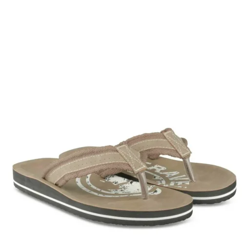 Tongs Plage MARRON Homme Motif Uni A Enfiler