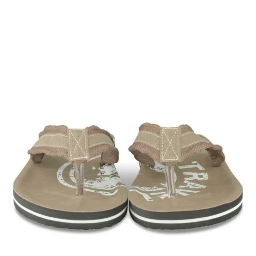 Tongs Plage MARRON Homme Motif Uni A Enfiler