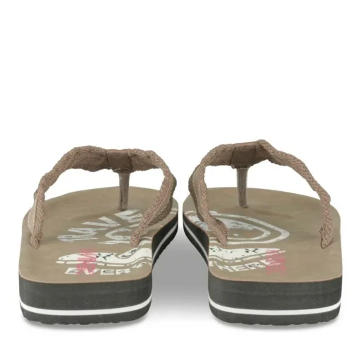 Tongs Plage MARRON Homme Motif Uni A Enfiler