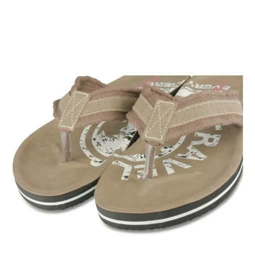 Tongs Plage MARRON Homme Motif Uni A Enfiler
