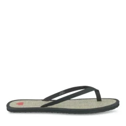 Tongs Plage NOIR Femme Motif Uni A Enfiler