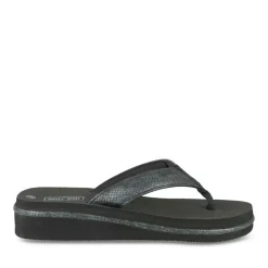 Tongs Plage NOIR Femme Motif Uni A Enfiler