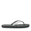 Tongs Plage NOIR Femme Motif Uni A Enfiler
