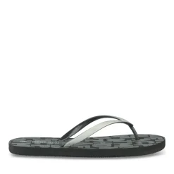 Tongs Plage NOIR Femme Motif Uni A Enfiler