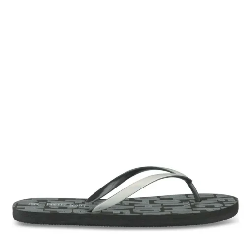 Tongs Plage NOIR Femme Motif Uni A Enfiler