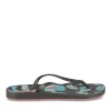 Tongs Plage NOIR Femme Motif Uni A Enfiler
