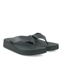 Tongs Plage NOIR Femme Motif Uni A Enfiler