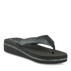 Tongs Plage NOIR Femme Motif Uni A Enfiler