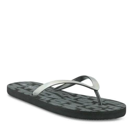 Tongs Plage NOIR Femme Motif Uni A Enfiler