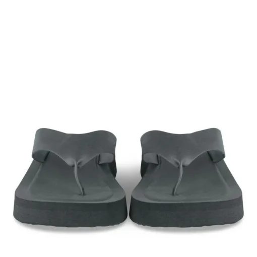 Tongs Plage NOIR Femme Motif Uni A Enfiler