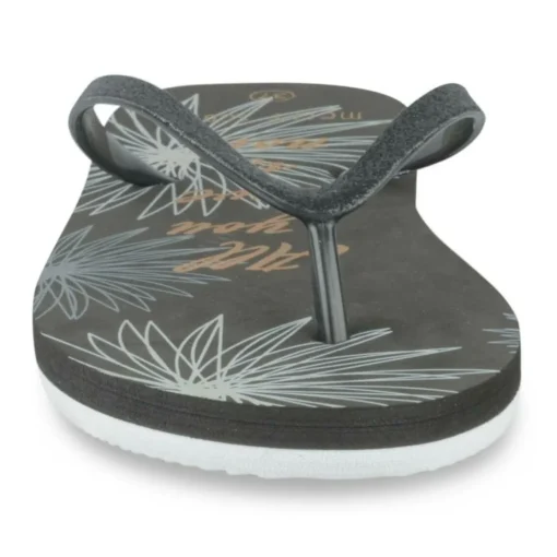 Tongs Plage NOIR Femme Motif Uni A Enfiler