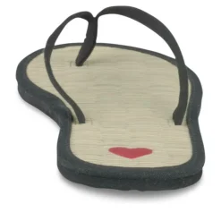 Tongs Plage NOIR Femme Motif Uni A Enfiler