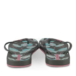 Tongs Plage NOIR Femme Motif Uni A Enfiler
