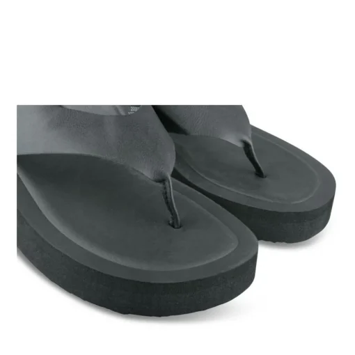 Tongs Plage NOIR Femme Motif Uni A Enfiler