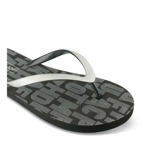 Tongs Plage NOIR Femme Motif Uni A Enfiler
