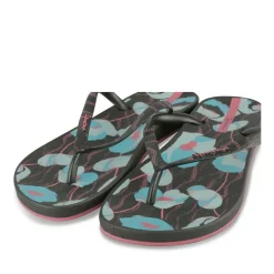 Tongs Plage NOIR Femme Motif Uni A Enfiler