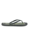 Tongs Plage NOIR Homme Motif Tropical A Enfiler