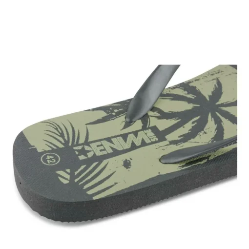 Tongs Plage NOIR Homme Motif Tropical A Enfiler