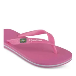 Tongs Plage ROSE Femme Motif Uni A Enfiler
