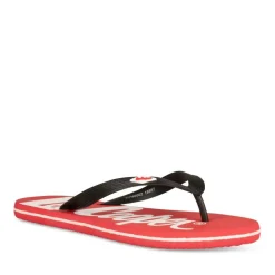 Tongs Plage ROUGE Homme Motif Uni