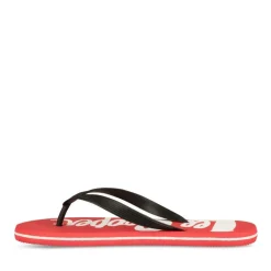 Tongs Plage ROUGE Homme Motif Uni