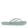 Tongs Plage VERT Femme Motif Uni A Enfiler