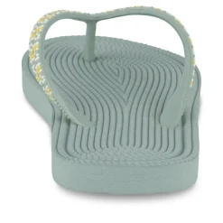 Tongs Plage VERT Femme Motif Uni A Enfiler