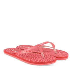 Tongs ROUGE Femme Motif Uni A Enfiler