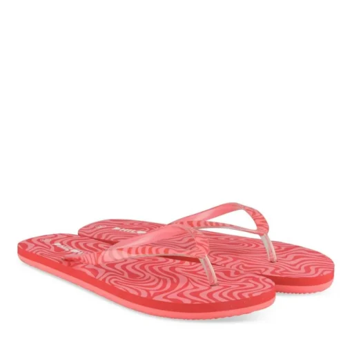 Tongs ROUGE Femme Motif Uni A Enfiler