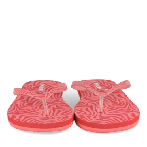 Tongs ROUGE Femme Motif Uni A Enfiler