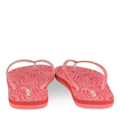 Tongs ROUGE Femme Motif Uni A Enfiler