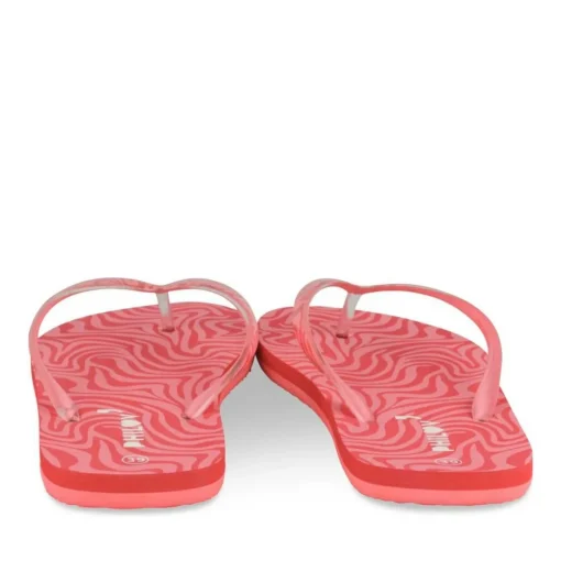 Tongs ROUGE Femme Motif Uni A Enfiler
