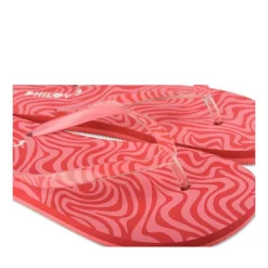 Tongs ROUGE Femme Motif Uni A Enfiler