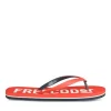 Tongs ROUGE Homme Motif Uni A Enfiler
