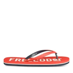 Tongs ROUGE Homme Motif Uni A Enfiler