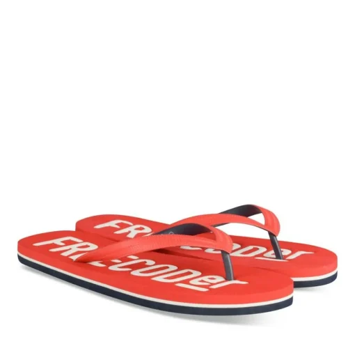 Tongs ROUGE Homme Motif Uni A Enfiler