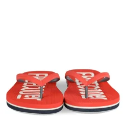 Tongs ROUGE Homme Motif Uni A Enfiler